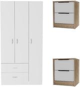 3-Piece Set with Armoire & 2 Nightstands in Multi Color