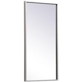 28" x 14" Modern Metal Frame Mirror in Sliver Finish