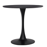 Round Dining Table,31.5”Kitchen Table for 2-4 People,MDF Table Top with Metal Pedestal Base