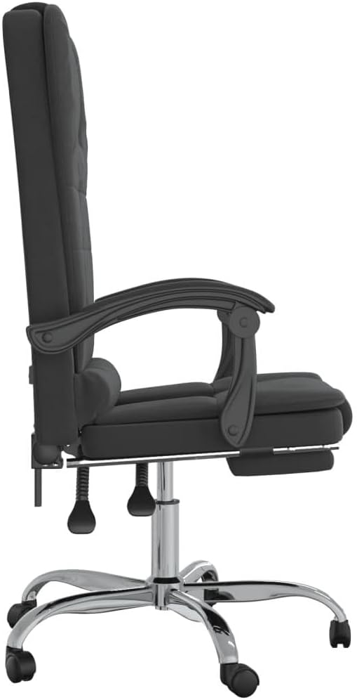 Massage Reclining Office Chair Black Velvet] - Ergonomic Reclining Massage Chair