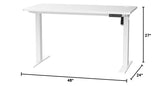 STARY Height Adjustable Electric Standing Desk with Whole Board, Modern, White