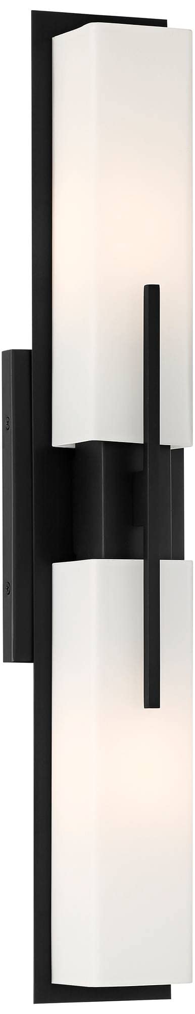 Midtown Mid-Century Modern Wall Mounted Light Black Metal Hardwired 23 1/2" Wide Light Bar