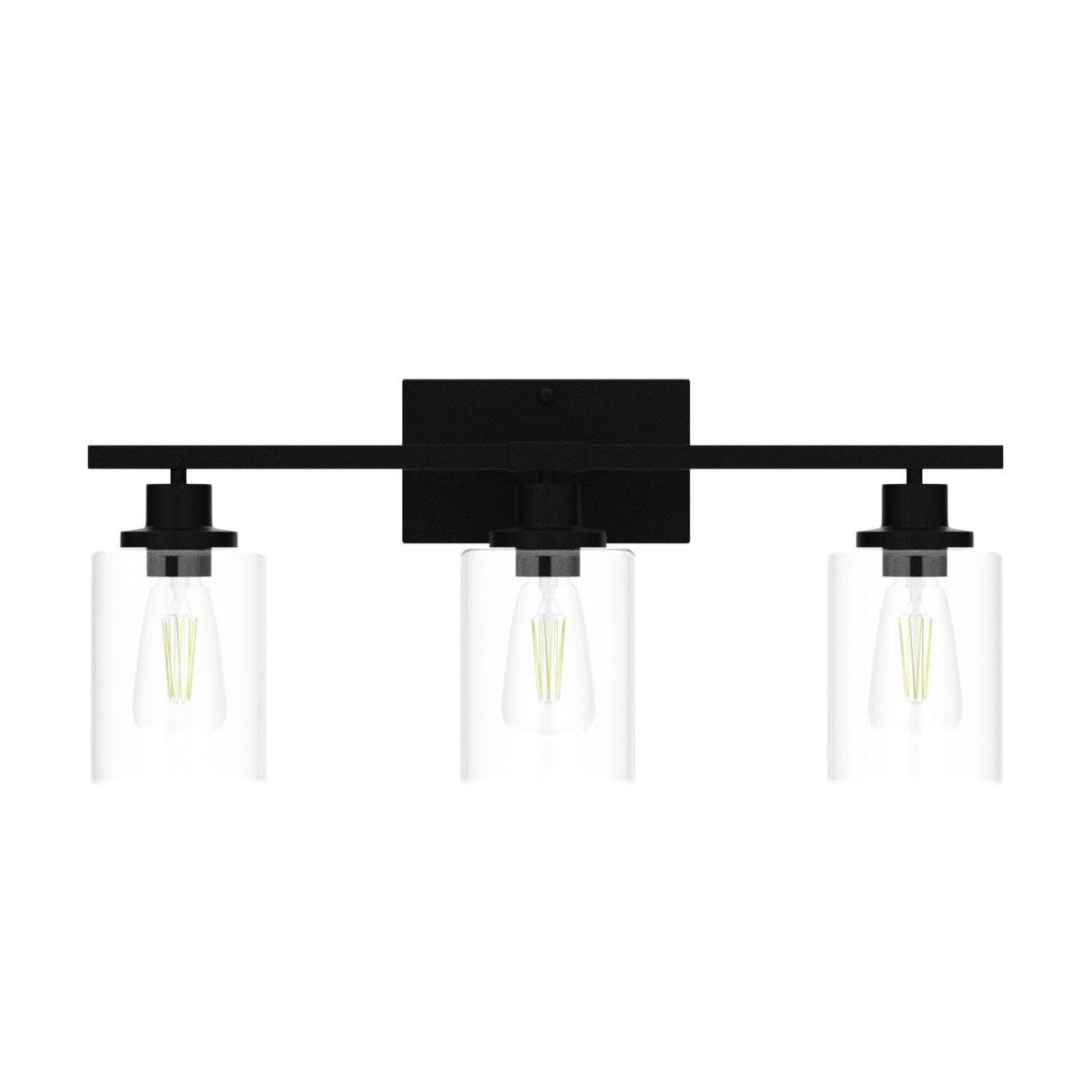 3-Light Vanity Light Fixtures, Black Bathroom Lighting Fixtures Over Mirror