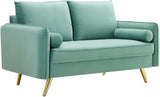Revive Performance Velvet Sofa, Mint