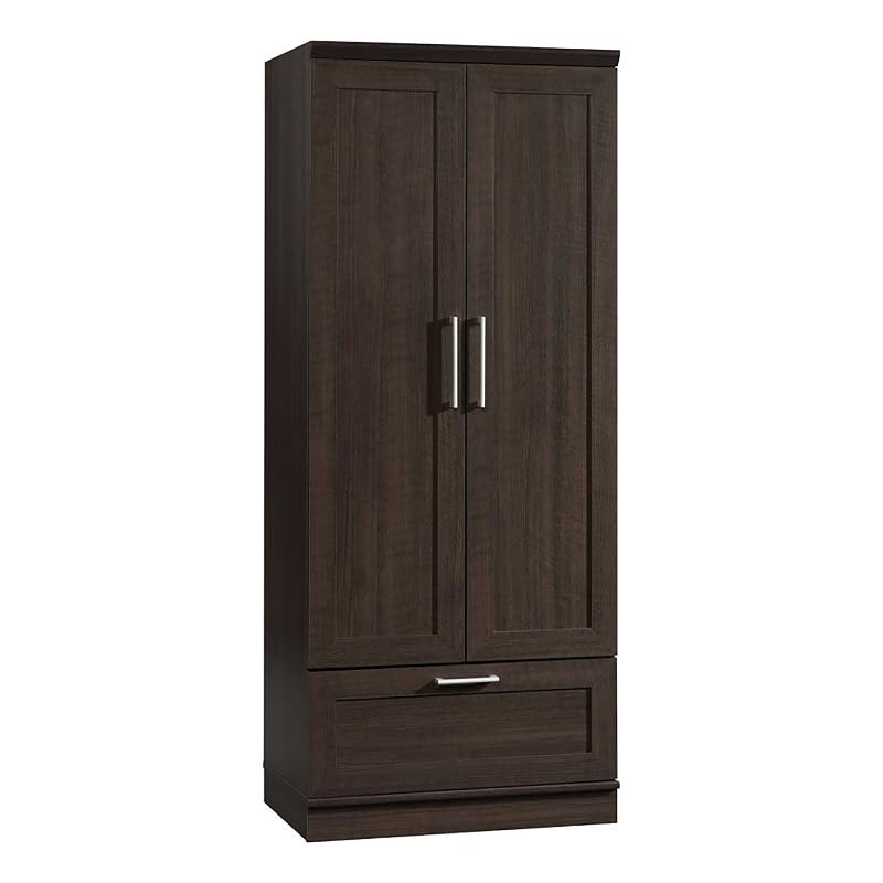 Wardrobe Armoire, Storage Cabinet with 1-Drawer and Garment Rod in Dakota