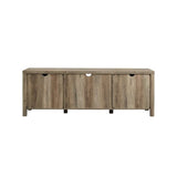 70" Farmhouse Barn Door Rustic Wood TV Stand Console with Storage in Rustic Gray Wash