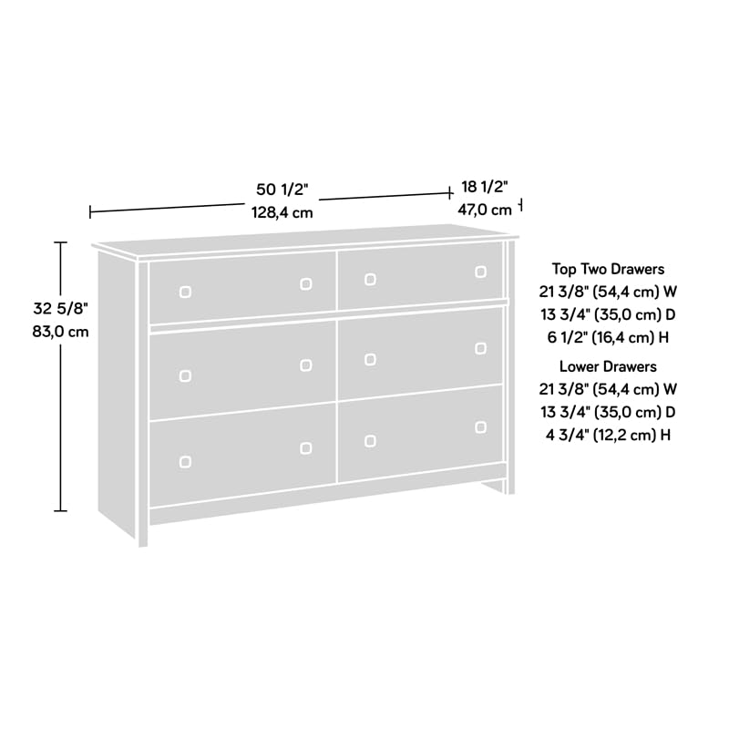 River Ranch Rustic 6-Drawer Bedroom Dresser in White Plank,