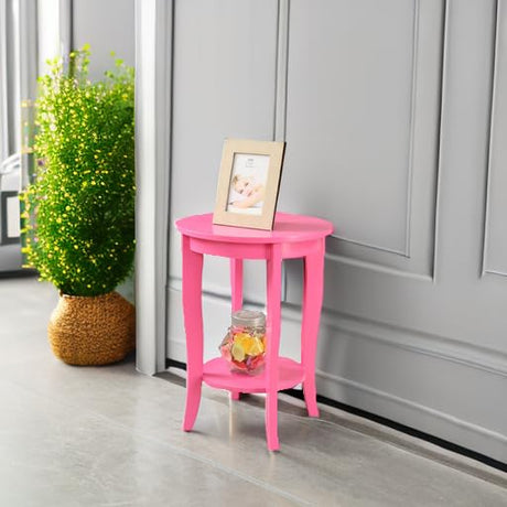 American Heritage Round End Table, Pink