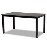 Salem Modern and Contemporary Sand Fabric Upholstered and Dark Brown Finished Wood