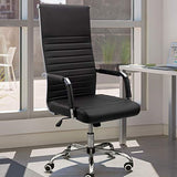 Office Chair High Back Leather Desk Chair Modern Executive Ribbed Chairs Height