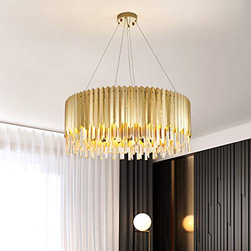 XINDAR 6 Lights Chandelier Light Fixture Luxury Crystal Pendant Lighting in Gold