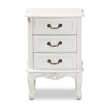 Studio Gabrielle Traditional French Country Provincial White-Finished 3-Drawer Wood