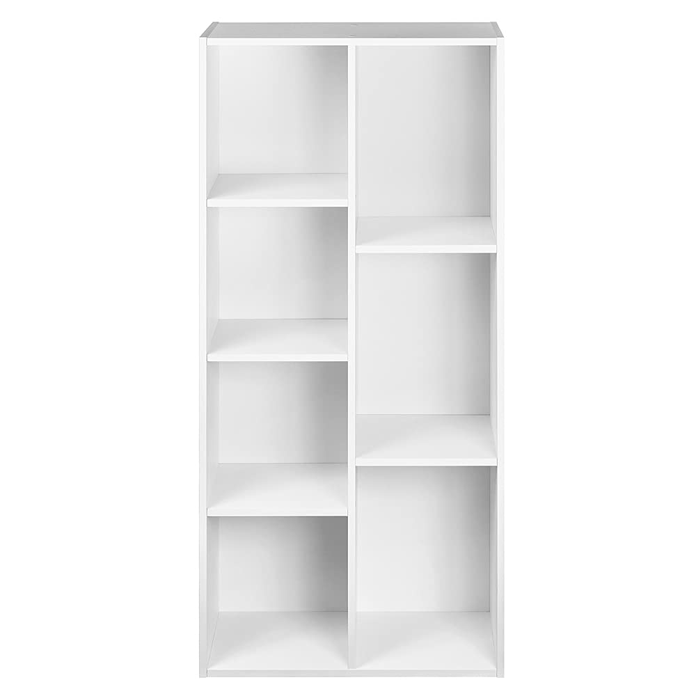 7 Cube Organizer Bookcase, White, 9.25 x 19.49 x 41.73 inch