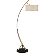 Vardar Brushed Brass Floor Lamp with Matte Black Accents