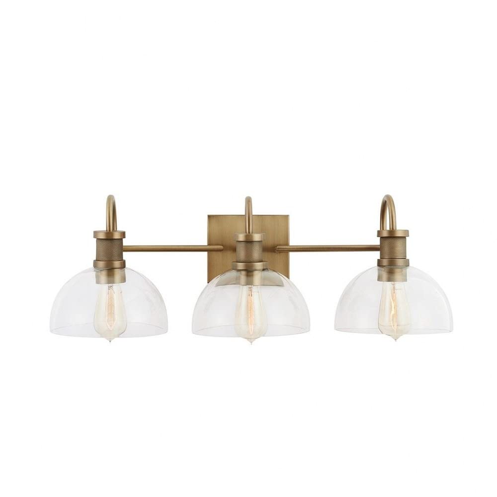 139133AD-497 Cassidy Mid-Century Clear Glass Dome Bath Vanity Wall Mount