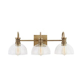 139133AD-497 Cassidy Mid-Century Clear Glass Dome Bath Vanity Wall Mount
