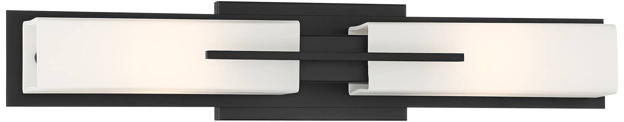 Midtown Mid-Century Modern Wall Mounted Light Black Metal Hardwired 23 1/2" Wide Light Bar