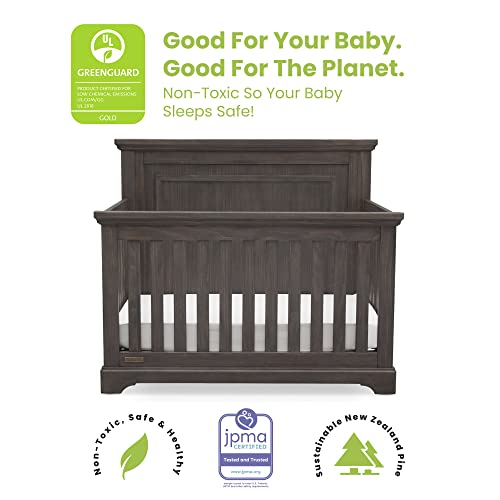 Simmons Kids SlumberTime Paloma 4-in-1 Convertible Crib, Rustic Grey