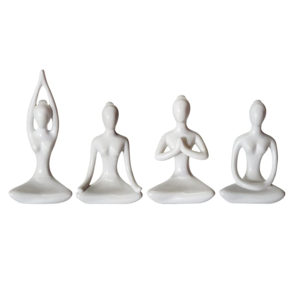 4pcs Yoga Ornaments Yoga Accessory Yoga Statue Decorative Yoga Figurine