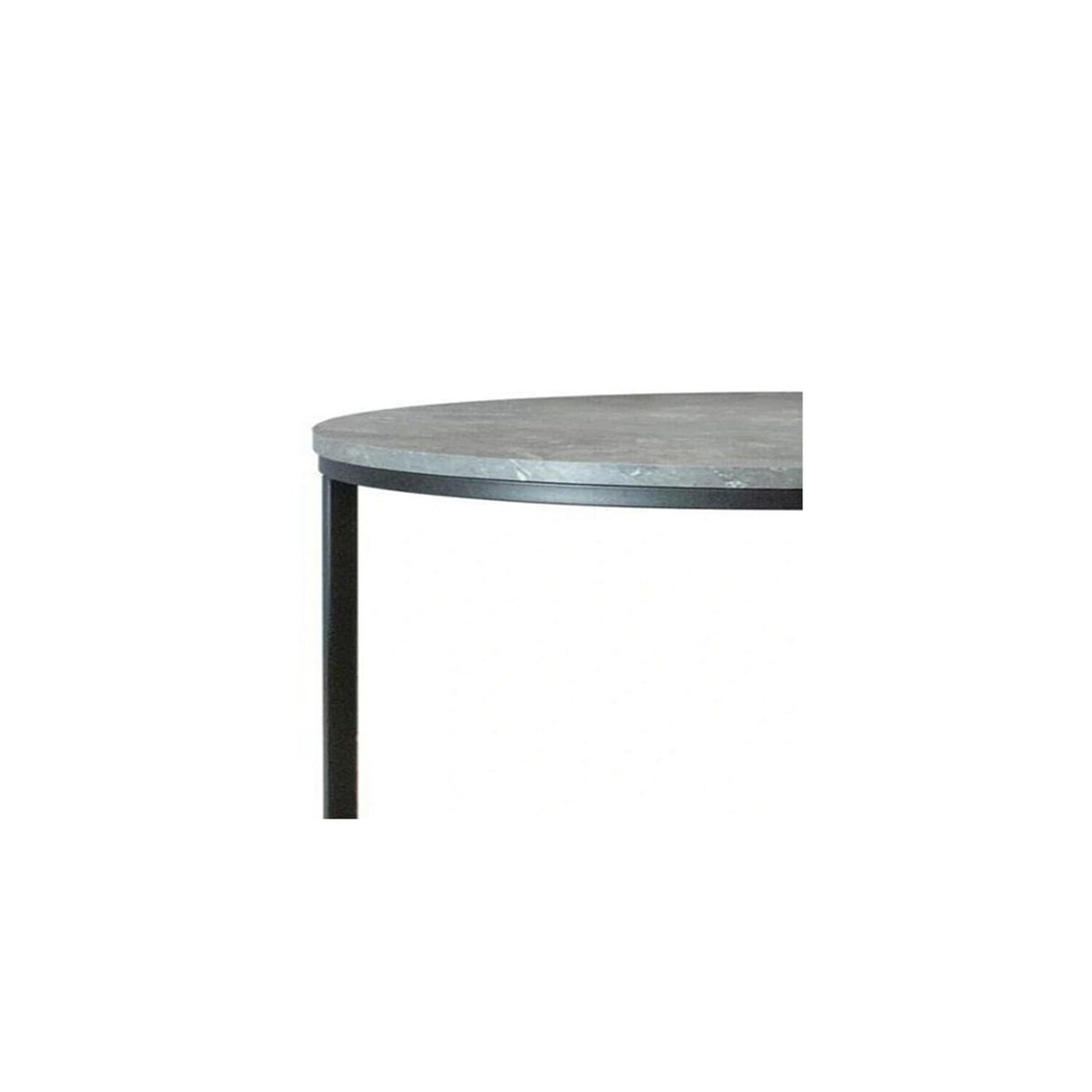 Rustic Revival 2-Piece Nesting Coffee Table Set, Round Gray Faux Marble Tabletops