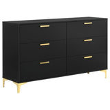 4-Piece Wood Panel Eastern King Bedroom Set Black and Gold