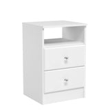 Astrid Simplistic Nightstand with 2 Drawers and Open Shelf, Functional Bedside Table