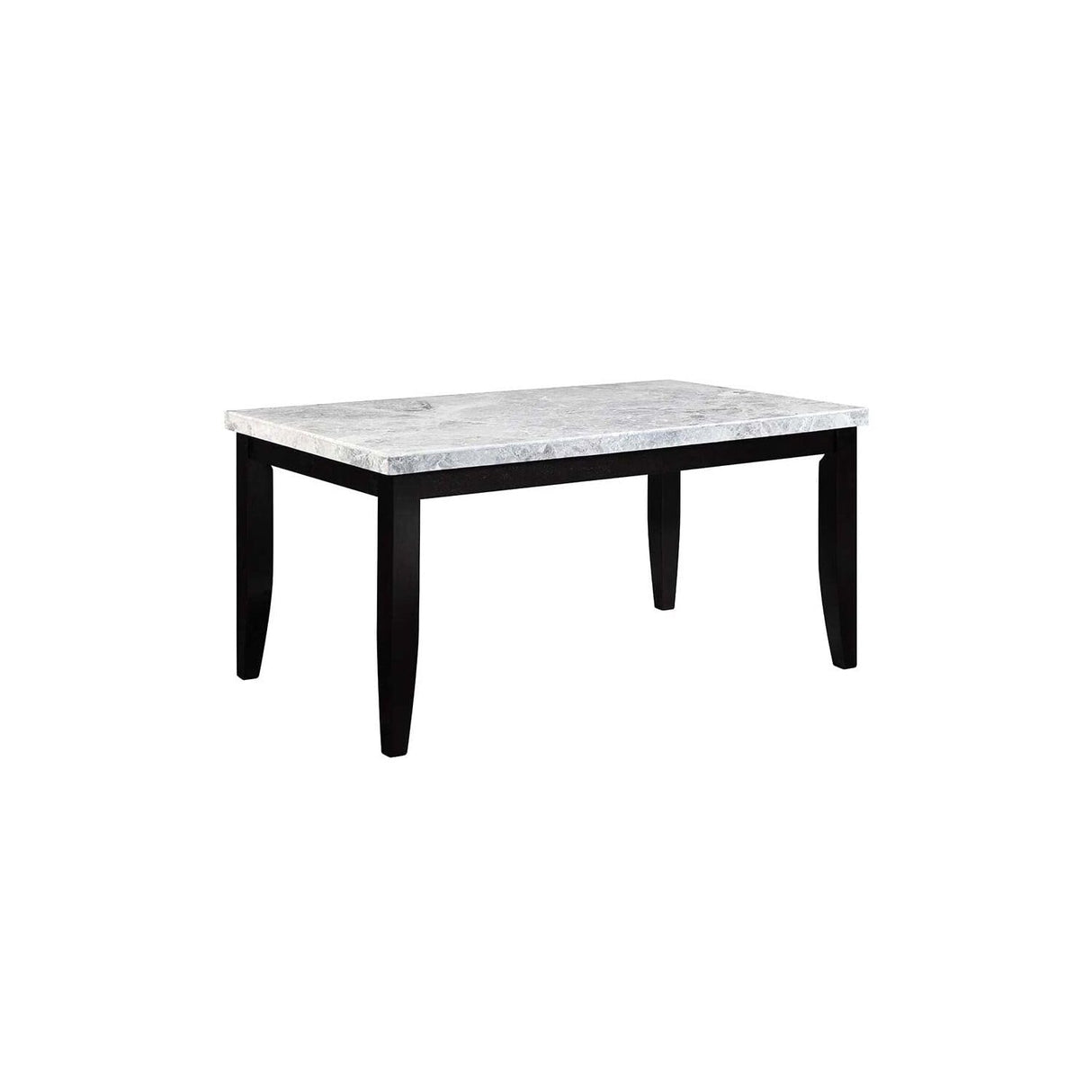 Acme Hussein Rectangular Marble Top Dining Table in Black