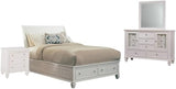 r Sandy Beach Queen Bed 4-Piece Set, Cream White