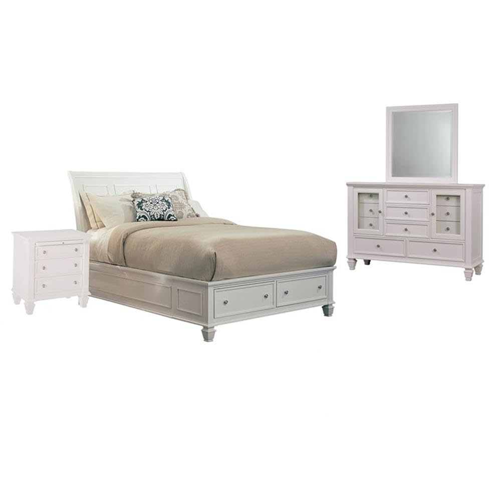 r Sandy Beach Queen Bed 4-Piece Set, Cream White