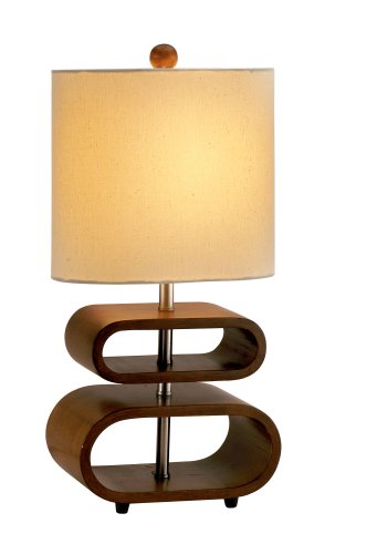 Rhythm Bentwood Table Lamp with Natural Beige Shade