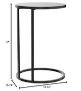 Round C End Table, Black TBL-09245 Black, 20 lbs