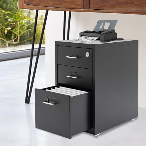 3 Drawer File Cabinets with Lock,Metal Filing Storage Cabinets,Locking Vertical File