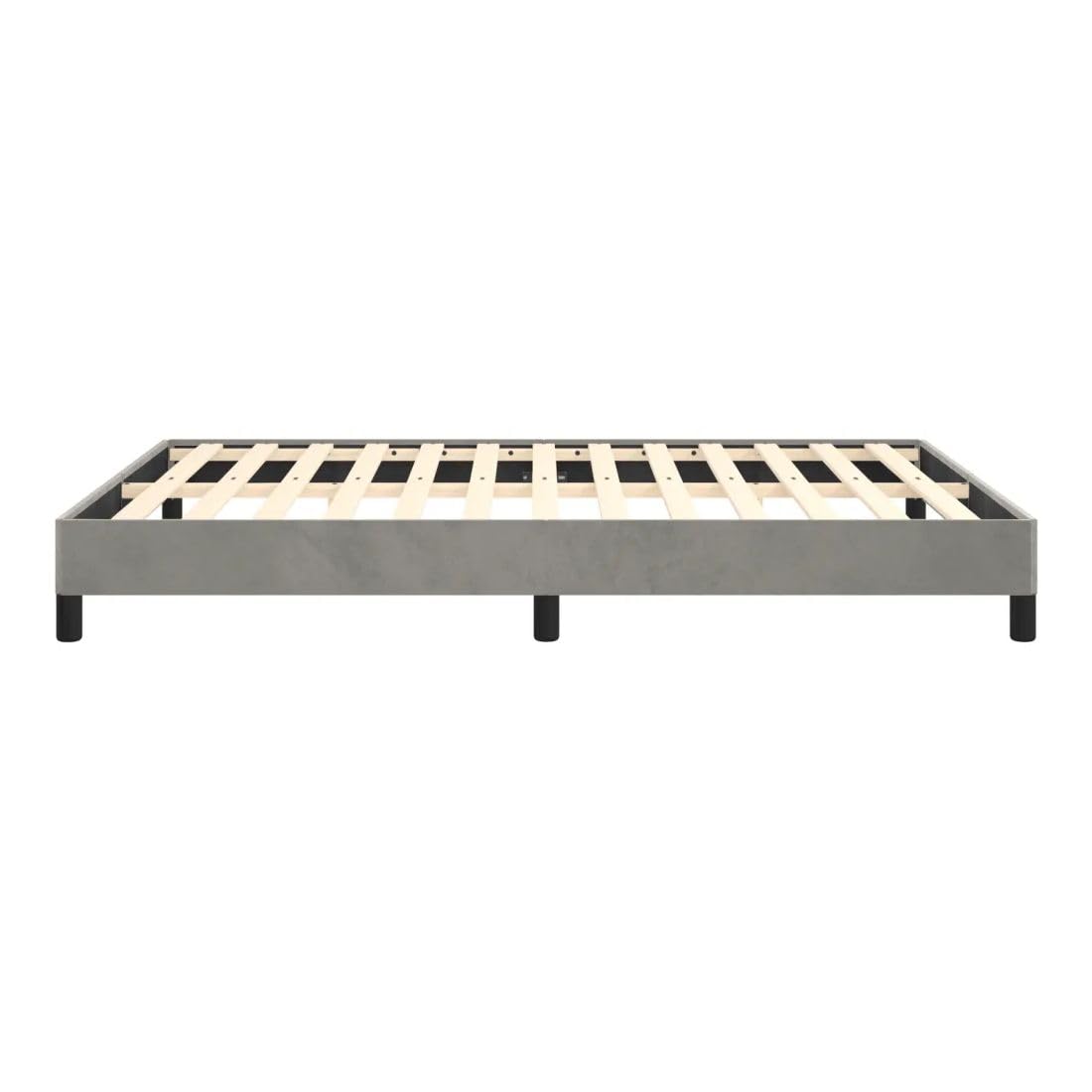Bed Frame Light Gray 53.9"X74.8" Full Velvet 347006