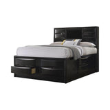 4-Piece California King Storage Wood Bedroom Set in Black