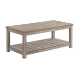 3-Piece Wood Occasional Coffee Table Set in Gray