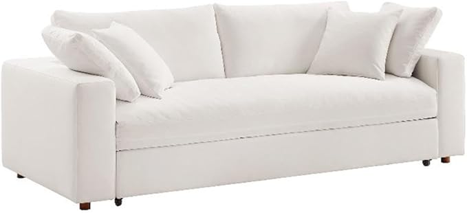 Commix Down Filled Fabric Sleeper Sofa in Gray