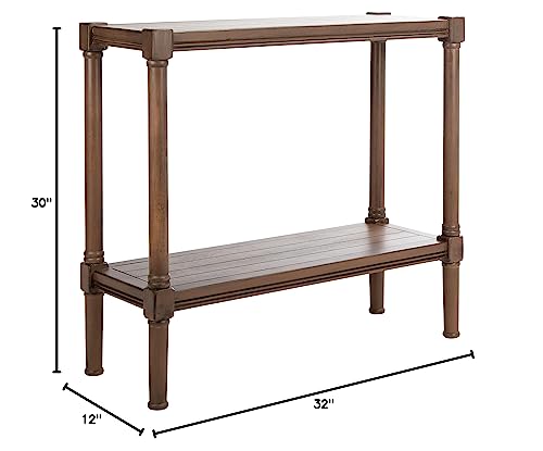 Rafiki Brown Console Table with Lower Shelf