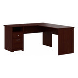 Cabot L Shaped Computer Desk with Drawers, 60W, Harvest Cherry