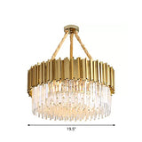 Drum K9 Crystal Pendant Light Post-Modern Living Room LED Chandelier Lamp Art Deco