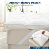 Down Feather Bed Mattress Topper,Down Matress Topper Cover with Straps