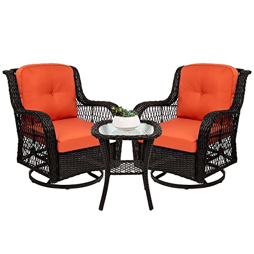 3 Piece Patio Bistro Set, All Weather Heavy Duty Table and Chairs Set of 2