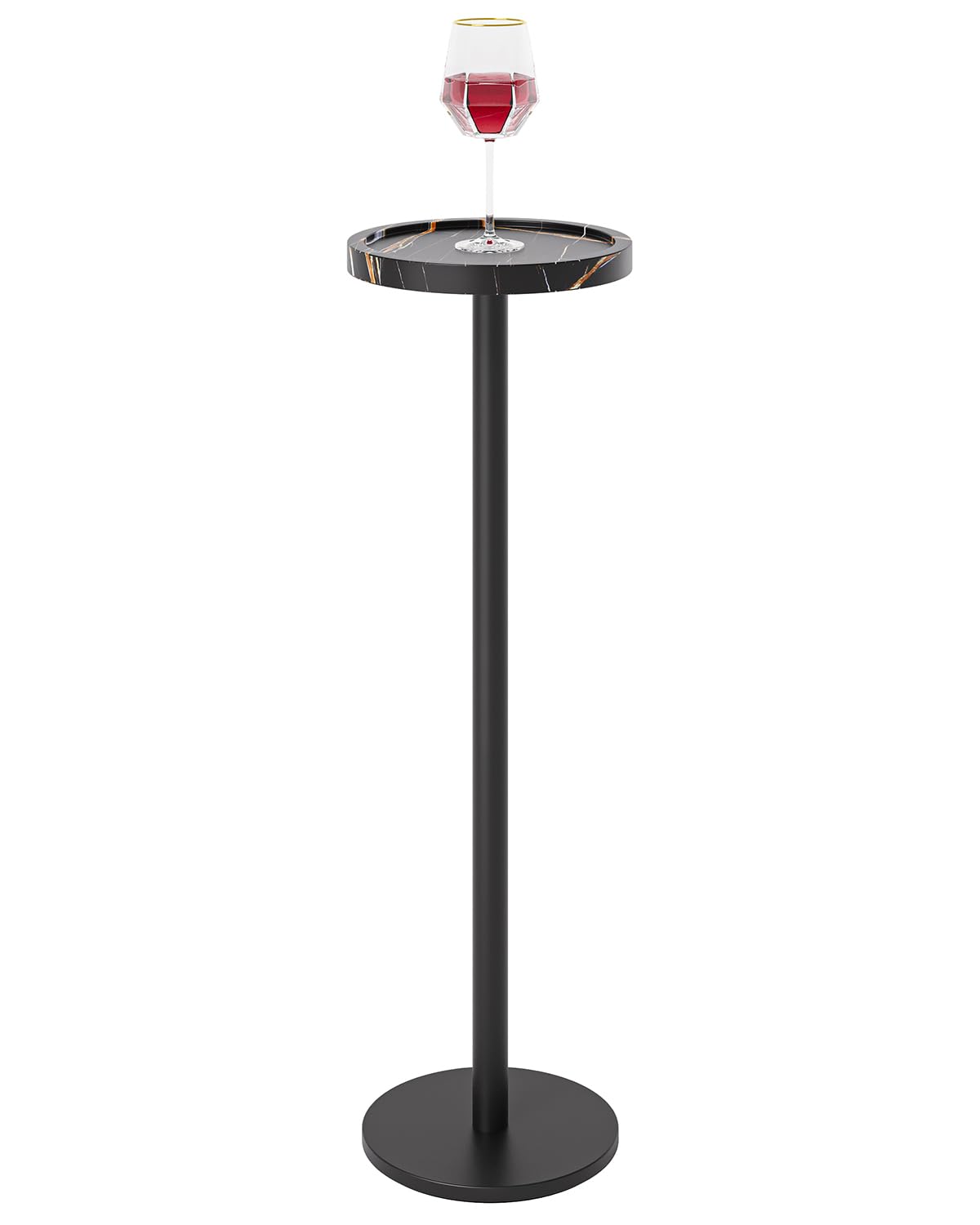 Drink Table, Small Pedestal Side Table, Round Cocktail Table, Circle End Table