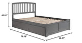 Solid Wood Full Platform Bed of with Twin Trundle in Gray