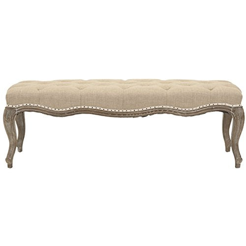 Mercer Collection Randy Beige Linen Bench