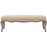 Mercer Collection Randy Beige Linen Bench