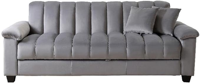 83" Convertible Modern Velvet Storage Sleeper Sofa Bed in Green