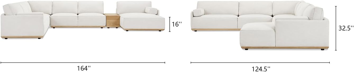 Home Destin 164" 5pc Modular RAF U-Shaped Chaise Sectional