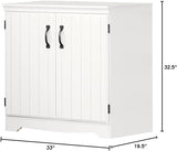 Farnel 2-Door Storage Cabinet-Pure White, Tall with 4