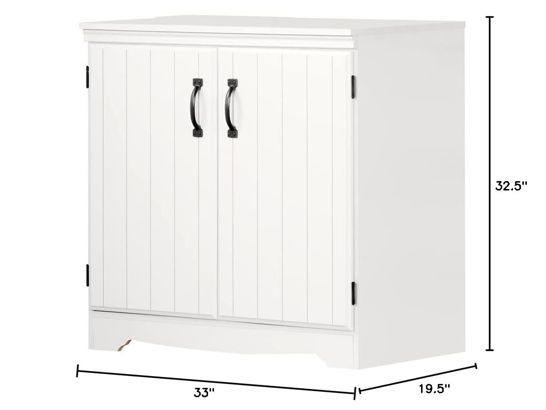 Farnel 2-Door Storage Cabinet-Pure White, Tall with 4
