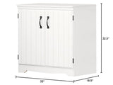 Farnel 2-Door Storage Cabinet-Pure White, Tall with 4